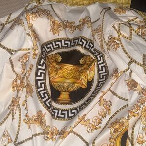 Versace White and Gold Casual Button Down Shirt